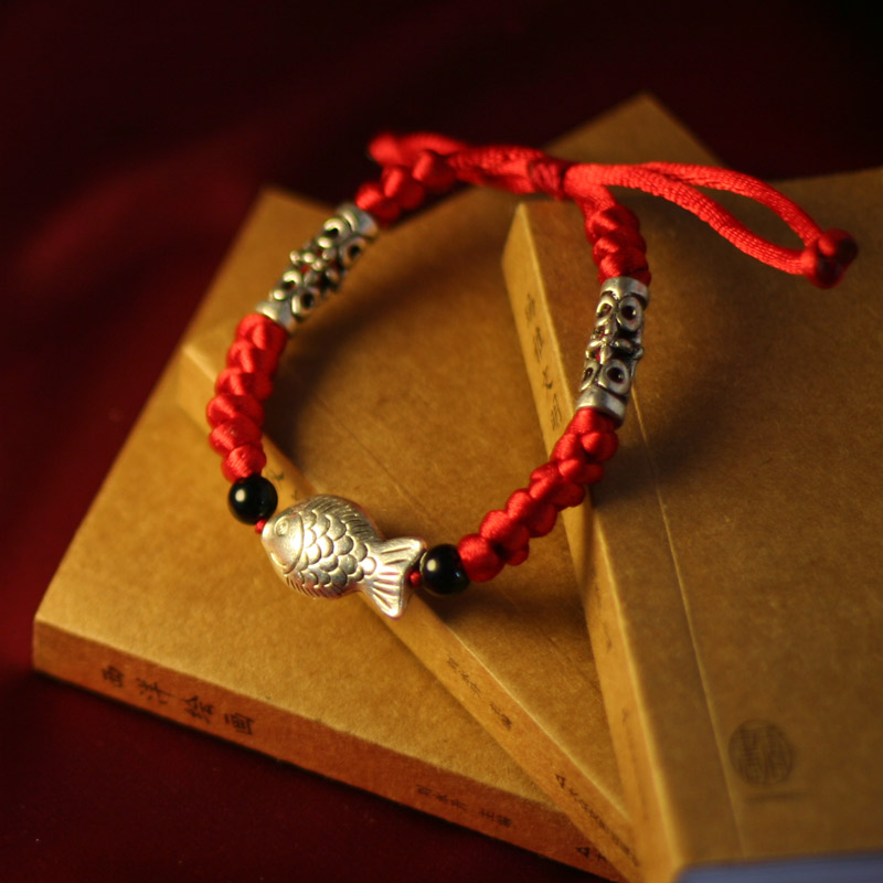   м silvefish   ڿ  Ÿ DIY ׼/Bracelet female fashion silvefish handmade red string chinese style diy accessories